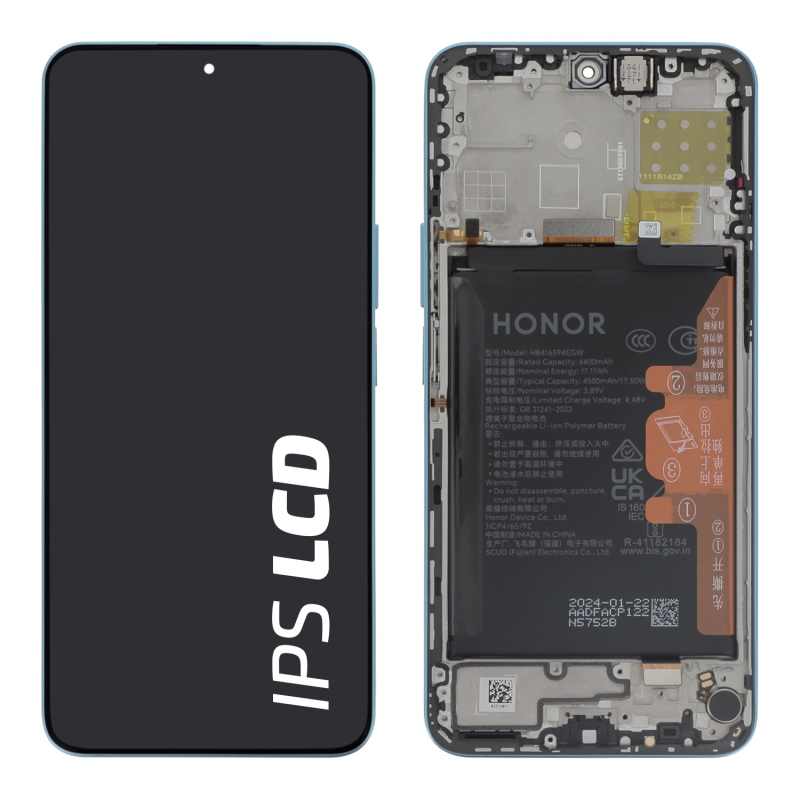 Bloc écran complet d\'origine avec batterie pour Honor 90 lite et X8A - Bleu photo 0