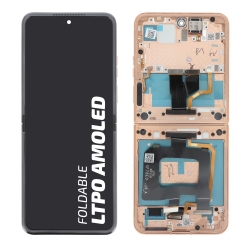 Bloc écran avec châssis d\'origine Motorola pour Razr 50 Ultra Rose photo