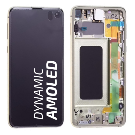 Bloc Ecran Jaune Super-Amoled et vitre pré-monté pour Samsung Galaxy S10e - Jaune photo 01