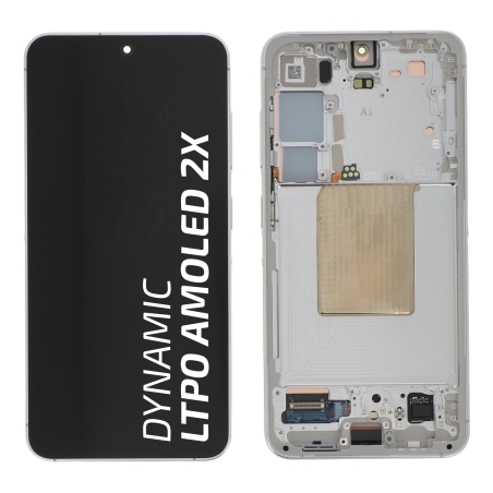 Bloc écran avec châssis Galaxy S24 argent - Original Samsung photo 1