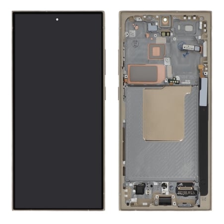 Ecran avec châssis Galaxy S24 Ultra - Origine Samsung - Jaune photo 1