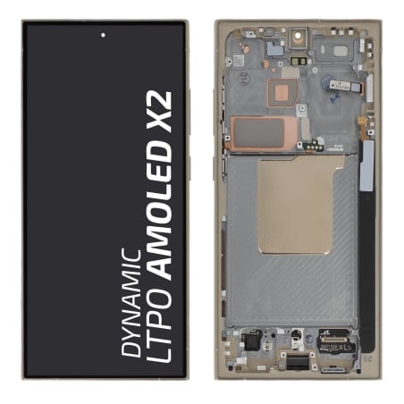 Ecran avec châssis Galaxy S24 Ultra - Origine Samsung - Jaune photo 1