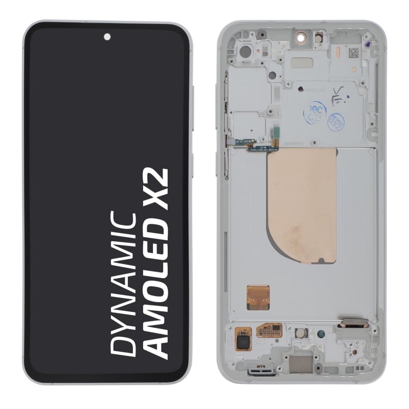 Ecran avec châssis Galaxy S23 FE - Origine reconditionné - Blanc photo 1