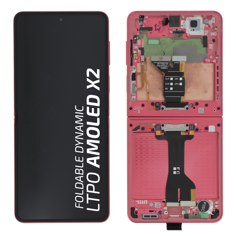 Ecran avec châssis Galaxy Z Flip7 - Origine Samsung - Corail photo 1