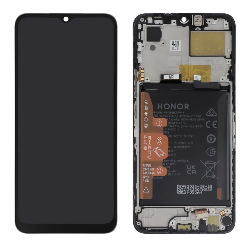 Ecran avec châssis avec batterie Honor X6 - Origine Honor - Noir photo 1