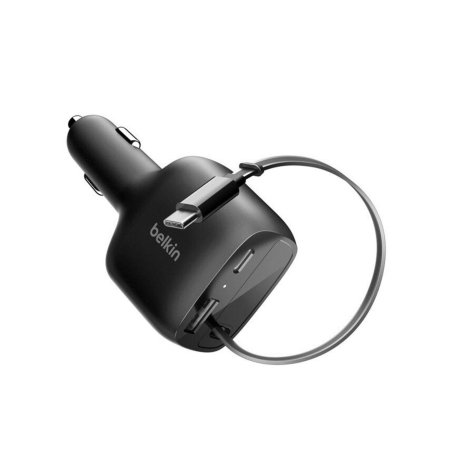Chargeur Voiture USB-C 75W - Multi-Appareils USB-C Et USB-A - Noir - Belkin photo 2