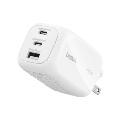 Chargeur secteur GaN 100W 3 ports adaptateur voyage - Noir - Belkin photo 1