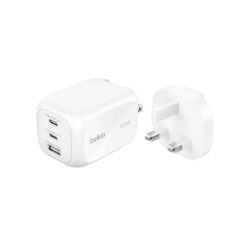 Chargeur secteur GaN 100W 3 ports adaptateur voyage - Noir - Belkin photo 3