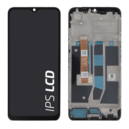 Ecran avec châssis Oppo A16s - Origine Oppo - Noir photo 0