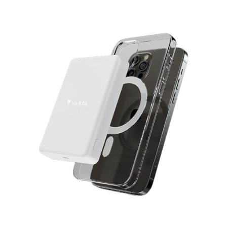 PowerBank Mag Pro Magnétique 5.000mAh - Compatible Magsafe Et Qi - Blanc - Varta photo 4