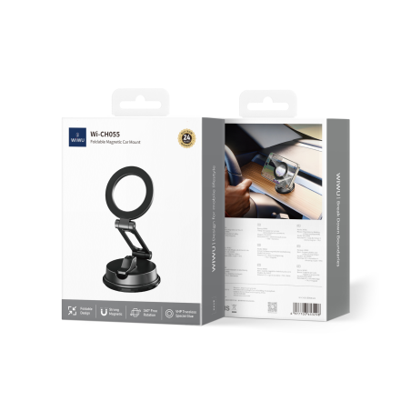 Support Magnétique Pliable À Ventouse Smartphones - WiWU photo 3