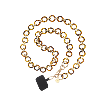 Chaine longue Cassy - Écaille Marron photo 1