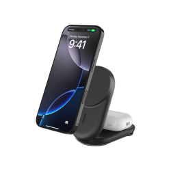 Station de Recharge Magnétique 2-en-1 Qi2 25W iPhone & AirPods - Noir - Belkin photo 2