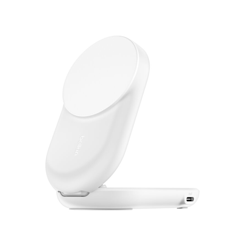 Station de Recharge Magnétique 2-en-1 Qi2 25W iPhone & AirPods - Blanc - Belkin photo 1