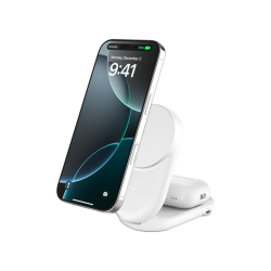 Station de Recharge Magnétique 2-en-1 Qi2 25W iPhone & AirPods - Blanc - Belkin photo 2