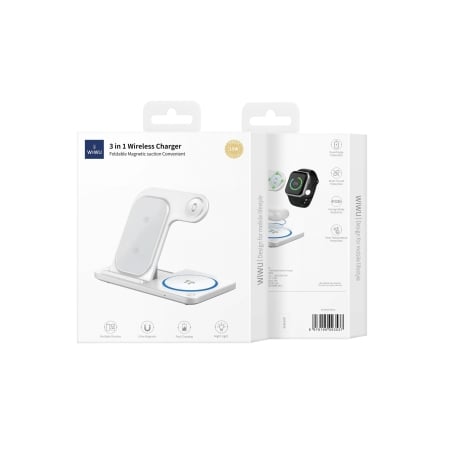 Station De Recharge Sans Fil 3-En-1 Smartphone Apple Watch Écouteurs - WIWU photo 5