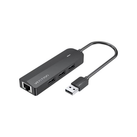 Hub 3 Ports USB 2.0 avec adaptateur Ethernet 100Mbps 0,15m - Noir - Vention