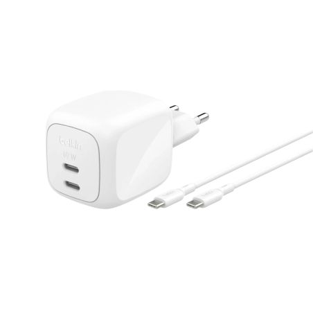 Chargeur secteur 67W 2 ports USB-C avec câble USB-C 2m - Blanc - Belkin