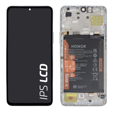 Bloc écran Honor X8 4G avec batterie -Argent - Origine Honor photo 1