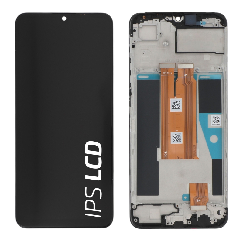 Ecran avec châssis Realme C61 - Origine reconditionné - Noir photo 1