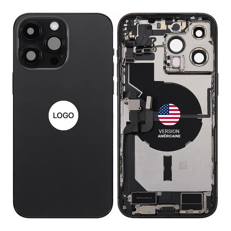 Châssis et vitre arrière complète iPhone 14 Pro Max noir - Occasion d'origine Apple photo 1