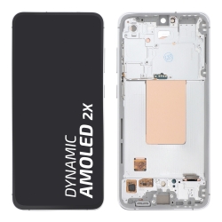 Ecran avec châssis Galaxy S24 FE - Origine reconditionné - Argent photo 1