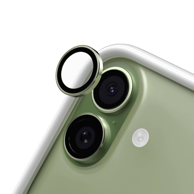 Verre trempé de lentilles iPhone 16, 16 Plus et 17 - Vert - Rhinoshield photo 1