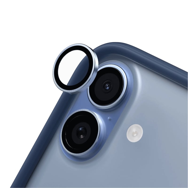 Verre trempé de lentilles iPhone 16, 16 Plus et 17 - Bleu - Rhinoshield photo 1