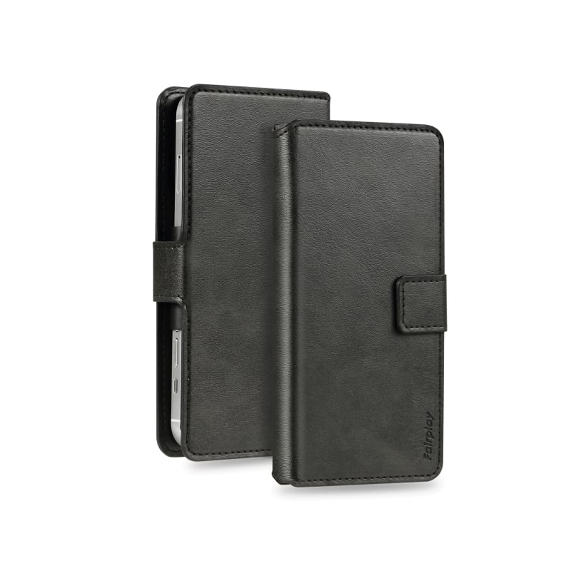 Housse portefeuille coque souple Noire universelle Taille XL photo 1