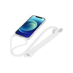 Coque miroir iPhone 16 Pro - Transparente avec cordon Blanc