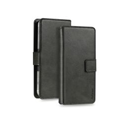 Housse portefeuille coque souple Noire universelle Taille L
