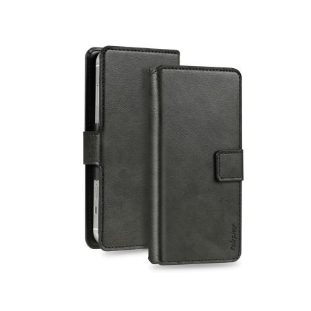 Housse portefeuille coque souple Noire universelle Taille L