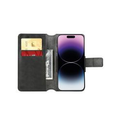 Housse portefeuille coque souple Noire universelle Taille L