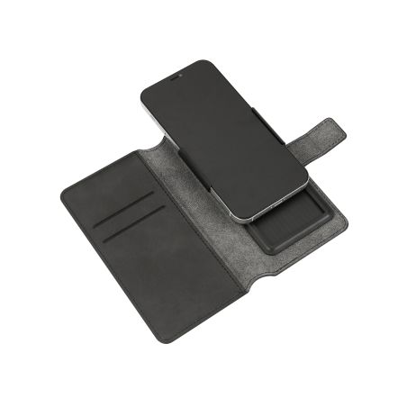 Housse portefeuille coque souple Noire universelle Taille L