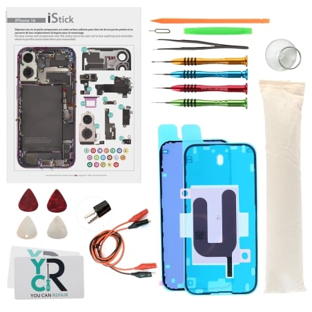 Kit de réparation avec coussin chauffant pour iPhone 16