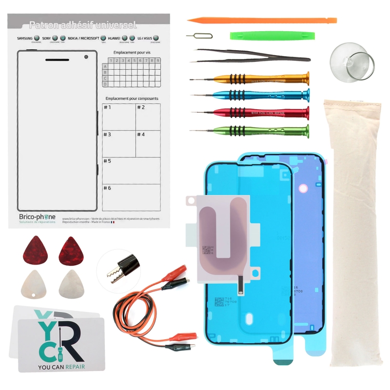 Kit de réparation avec coussin chauffant pour iPhone 16 Plus