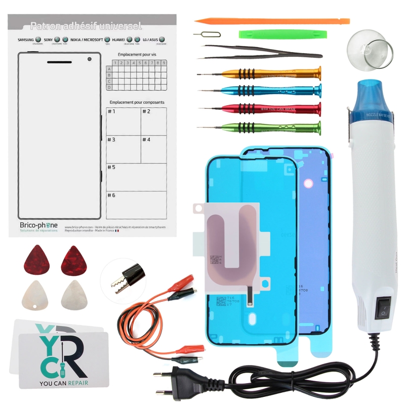 Kit de réparation avec décapeur thermique pour iPhone 16 Plus
