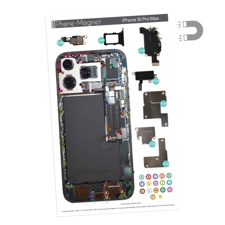 Patron magnétique d'aide au montage pour iPhone 16 Pro Max