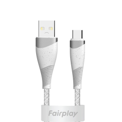 Câble tressé USB-C 1m Blanc photo 1