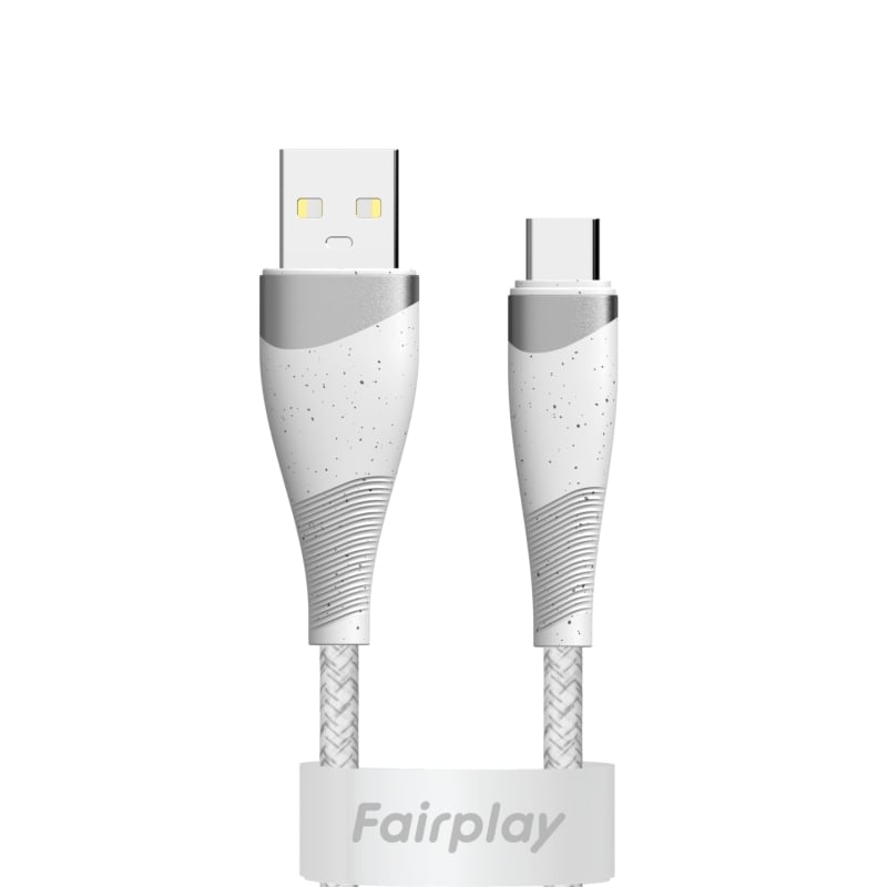 Câble tressé USB-C 1m Blanc photo 1