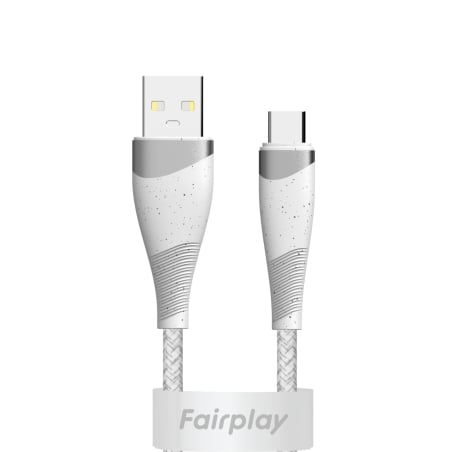 Câble tressé USB-C 1m Blanc photo 1