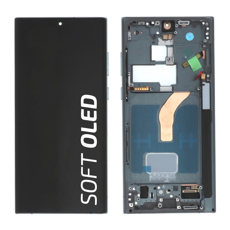 Ecran Soft OLED avec châssis Galaxy S22 Ultra - Vert photo 1