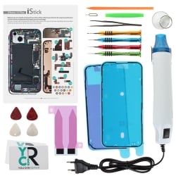 Kit de réparation avec décapeur thermique pour iPhone 15 Plus