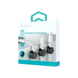 Kit de 3 organisateurs de câbles magnétique Lite1 360° - Noir - DEVIA photo 1