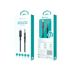 Câble lightning vers jack (1m) iPhone - Noir - Devia photo 1
