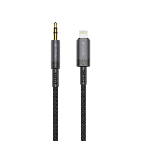 Câble lightning vers jack (1m) iPhone - Noir - Devia photo 2