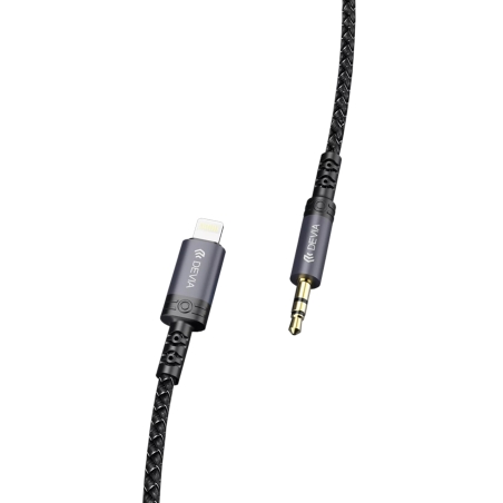 Câble lightning vers jack (1m) iPhone - Noir - Devia photo 3