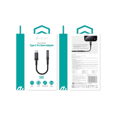 Adaptateur USB-C vers Jack 3.5mm - Noir - DEVIA photo 1