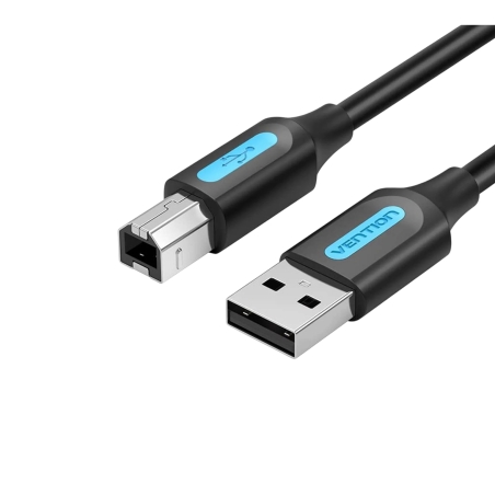 Câble USB 2.0 A mâle vers USB-B mâle 0,5m pour imprimantes ou scanners avec périphériques USB-B - Noir - Vention photo 2