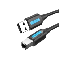 Câble USB 2.0 A mâle vers USB-B mâle 0,5m pour imprimantes ou scanners avec périphériques USB-B - Noir - Vention photo 3